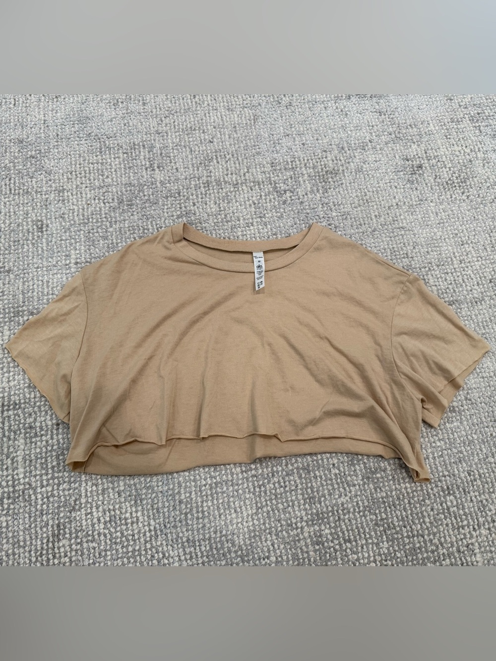 ALO Yoga Tan Cropped Crew Tee